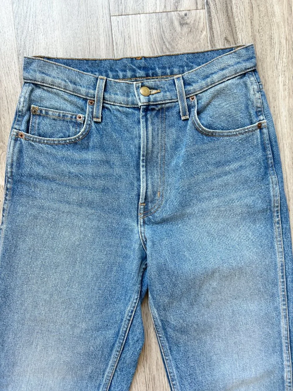 B Sides Medium Wash Straight Leg Rigid Denim Jeans Size 26